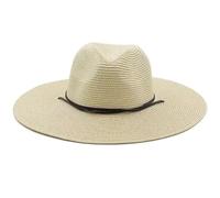 Cappello di paglia con tesa larga da 10,5 cm for donna Uomo Cappelli stile Fedora Jazz Raffreddamento sole estivo traspirante ed elegante for Per Donna(Beige)
