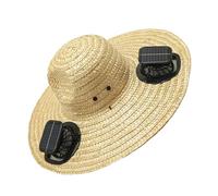 Cappello di paglia con ventilatore solare, per escursionismo, pesca, avventure all'aria aperta, sotto la luce del sole, cappello di raffreddamento per uomini e donne