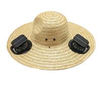 Cappello di paglia con ventola di raffreddamento ad energia solare, con cinghia regolabile, per attività all'aperto, copertura solare e ventilazione, cappello ricaricabile per esterni