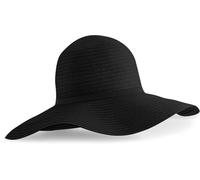 CAPPELLO DI PAGLIA DA DONNA A TESE LARGHE ESTIVO ELEGANTE NERO BEIGE SOLE MARE