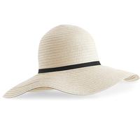 CAPPELLO DI PAGLIA DA DONNA A TESE LARGHE ESTIVO ELEGANTE NERO BEIGE SOLE MARE