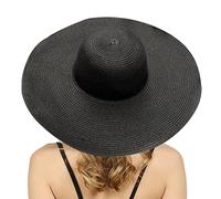 Cappello di paglia da donna, anti raggi UV, a tesa larga, cappello da donna, sole di paglia, capeline, pieghevole, di grandi dimensioni, Bob, Capeline, estate, leggero, UPF 50, berretti, cappelli e