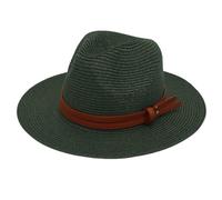 Cappello di paglia da donna casual Panama Grass cappello lavorato a maglia traspirante jazz paglia cappelli da spiaggia vacanze, Scuro En8, M