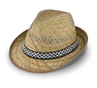 Cappello di paglia da vendemmiatore (protezione dal sole) per Lui e per Lei | Cappello da sole modello trilby | Cappello di paglia per l’estate in spiaggia o in vacanza | varie misure | Naturale