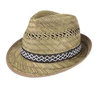 Cappello di paglia da vendemmiatore (protezione dal sole) per Lui e per Lei | Cappello da sole modello trilby | Cappello di paglia per l’estate in spiaggia o in vacanza | varie misure | Naturale