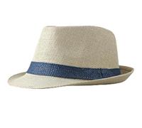 Cappello di Paglia Estate Donna Uomo Cappelli stile Fedora e borsalino di paglia Cappello a tesa corta Trilby Uomo Cappelli da sole da spiaggia in paglia for uomo Cappello Fedora traspirante(Beige and