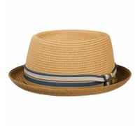 Stetson Cappello di Paglia Licano Toyo Pork Pie Donna/Uomo - Cappelli da Spiaggia Sole con Fodera, Nastro in Grosgrain Estate Primavera/Estate - XXL (62-63 cm) Marrone