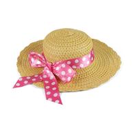 Cappello di paglia per bambini con nastro rosa