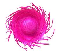 Cappello di paglia per uomo e donna, cappello estivo traspirante a tesa larga con sottogola regolabile, costume da festa in spiaggia, vacanze, festival, sole all'aperto, Rosso rosato, 6 3/4-7 3/8
