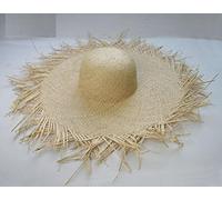 Cappello di Paglia Sole Cappelli di Paglia A Tesa Larga Intrecciati Cappellino da Spiaggia con Frange A Cerchio Hollow out Big Hat di Paglia-Beige_2