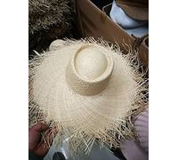 Cappello di Paglia Sole Cappellino da Spiaggia con Frange A Cerchio Intrecciato A Tesa Larga Cappelli di Paglia Larghi Scava Fuori Il Grande Cappello di Paglia-Beige5