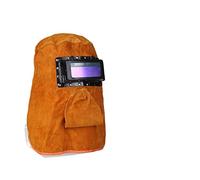cappello di pelle di mucca, Casco da saldatura in pelle con oscuramento automatico solare giallo