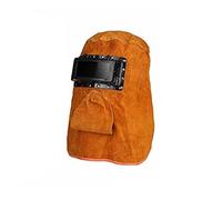 cappello di pelle di mucca, Maschera for casco da saldatura con oscuramento automatico solare, cappuccio in pelle traspirante, giallo(B 1)