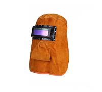 cappello di pelle di mucca, Maschera for casco da saldatura con oscuramento automatico solare, cappuccio in pelle traspirante, giallo(A 1)