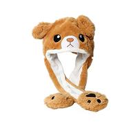 Cappello di Peluche con Orecchie Mobili, Giocattolo del Cappello Dell'orecchio di Animale della Peluche delle Ragazze Cappello da Gioco di Ruolo per Bambini, Cappello di Pasqua, Halloween, Natale