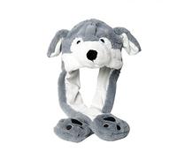 Cappello di Peluche con Orecchie Mobili, Giocattolo del Cappello Dell'orecchio di Animale della Peluche delle Ragazze Cappello da Gioco di Ruolo per Bambini, Cappello di Pasqua, Halloween, Natale