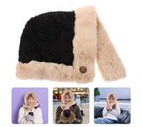 Cappello Di Peluche Con Scaldacollo Sciarpa Cappuccio Per Donna Caccia