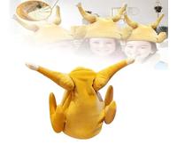 Cappello di Pollo arrosto - Regalo eccentrico, Divertente Cappello di Peluche per Coscia di Pollo, Cappello del Ringraziamento del Tacchino, per la Festa in Costume del Ringraziamento (1 PCS)
