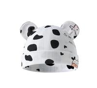 Cappello di primavera del bambino del capretto cappellini respirabili dell'orso dell'orecchio con il modello sveglio infantile cappellini morbidi per il ragazzo della ragazza 0-6 mesi, Mucca da latte