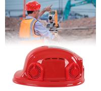 Cappello di sicurezza solare con 6 ventole, chiamata Bluetooth, batteria da 11000mAh, rosso