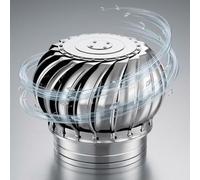 Cappello di Ventilazione, Comignolo Antivento, Cappuccio Rotante | Inox 304 zero consumo, antifumo e anti-spiffero, Ottimizza il flusso d'aria per tetti e soffitte(300mm)