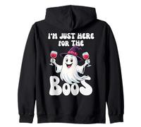 Cappello Divertente per Halloween con Scritta «I'm Just Here for The Boos Ghost Witches» Felpa con Cappuccio