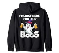 Cappello Divertente per Halloween con Scritta «I'm Just Here for The Boos Ghost Witches» Felpa con Cappuccio