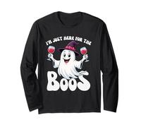 Cappello Divertente per Halloween con Scritta «I'm Just Here for The Boos Ghost Witches» Maglia a Manica