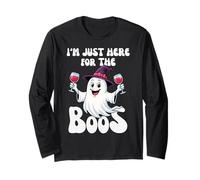 Cappello Divertente per Halloween con Scritta «I'm Just Here for The Boos Ghost Witches» Maglia a Manica