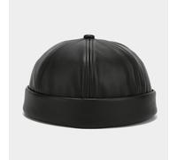 Cappello Docker In Finta Pelle Unisex Senza Visiera Design A Cupola Piena