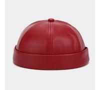 Cappello Docker In Finta Pelle Unisex Senza Visiera Design A Cupola Piena