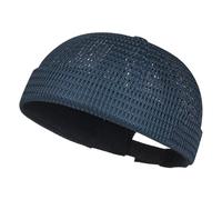 Cappello Docker senza tesa con design a rete scavata, cappello pieghevole con teschio per uomini e donne all'aperto campeggio ciclismo cappello essenziale teschio, blu navy, Taglia unica