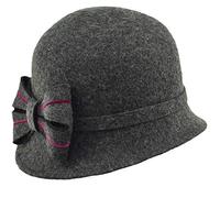 Cappello Donna Cloche Jolie | Feltro di Lana Impermeabile | Autunno/Inverno (Grigio Scuro)