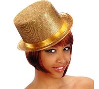 Cappello dorato cilindro in feltro con lam oro Chorus Line