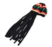 Cappello Dreadlock da uomo - Berretto all'uncinetto con dread finti, cappello Giamaica colorato da uomo, parrucca regolabile | Cappello, parrucca nera con dreadlock, elegante dreadlo