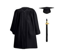 Cappello e abito da laurea in età prescolare | abito, berretto, nappa, set di ciondoli 2024 per bambini, fascino 2024, abito da coro traspirante e universale per fotografie, riunioni scolastiche