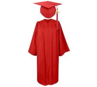 Cappello e abito da laurea per bambini con 2025, accessori per cerimonie in età prescolare per bambini in età prescolare, Rosso, L
