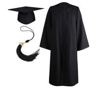 Cappello e abito da laurea, set di nappe con cappellino per classe 2025, accessori per travestimento per feste in età prescolare per bambini in età prescolare, Nero , M