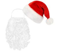 Cappello e Barba da Babbo Natale, Accessori per Costume da Babbos Natales per Adulti Cappellos e Barba da Babbo Natale per Feste Natalizie e Spettacoli Teatrali,Cappello babbo natale