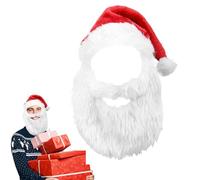 Cappello e barba da Babbo Natale, parrucca e barba per cosplay, costume da Babbo Natale, multifunzionale, traspirante, per feste di Natale