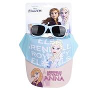 Cappello e Occhiali da Sole Frozen Bambina - Set 2 Pezzi Disney Elsa & Anna, Berretto Baseball Azzurro e Rosa + Occhiali UV 100%, Bambine 5-12 Anni