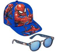 Cappello e Occhiali da Sole Spider-Man Bambino - Set 2 Pezzi Marvel, Berretto Baseball Blu e Rosso + Occhiali UV 100%, Bambini 5-12 Anni