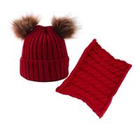 Cappello e scaldacollo per bambini CU-21533 - Rosso