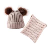 Cappello e scaldacollo per bambini CU-21535 - Marrone Chiaro