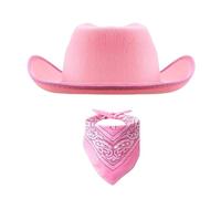Cappello e sciarpa da collo per bambini, stile occidentale, per far finta di giocare e vestire, protezione solare, abbigliamento da cowboy, A, taglia unica