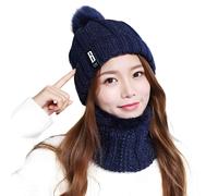 Cappello e sciarpa ZA-21531 - Blu scuro KP21531