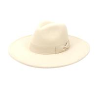 Cappello Elegante Uomo Cappello a cilindro Jazz da 9,5 cm con tesa larga, stile Fedora, for autunno, donna, for feste, matrimoni, chiesa, uomo, berretto in feltro Cappello Formale Uomo(Beige)