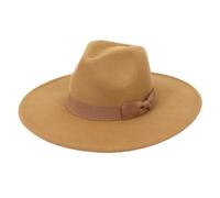 Cappello Elegante Uomo Cappello a cilindro Jazz da 9,5 cm con tesa larga, stile Fedora, for autunno, donna, for feste, matrimoni, chiesa, uomo, berretto in feltro Cappello Formale Uomo(Camel)