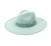 Cappello Elegante Uomo Cappello a cilindro Jazz da 9,5 cm con tesa larga, stile Fedora, for autunno, donna, for feste, matrimoni, chiesa, uomo, berretto in feltro Cappello Formale Uomo(Light green)