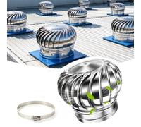 Cappello Eolico Rotante 100 150 200 400mm, Comignolo Girevole Per Camini In Acciaio Inox, Cappello Testa Copertura Girevole Per Camino Di Scarico(100mm/3.94in)